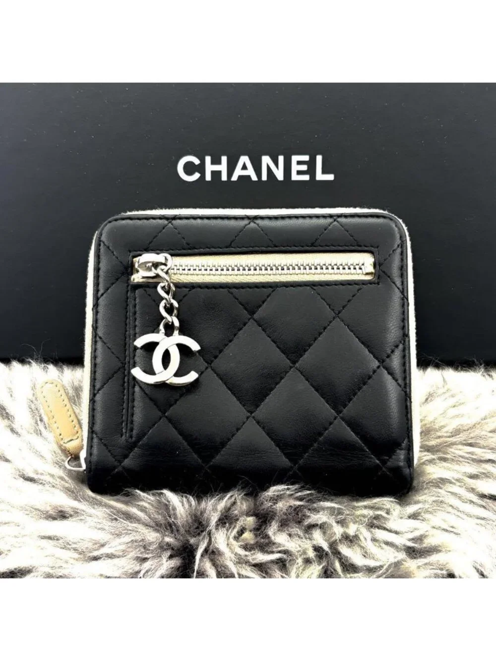 Chanel Wallet Quilted Zip Around Bifold
